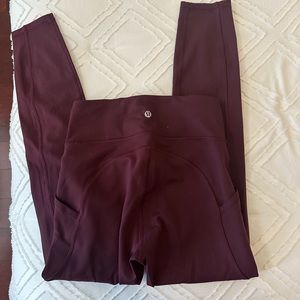 Lululemon invigorate red merlot pant with pockets